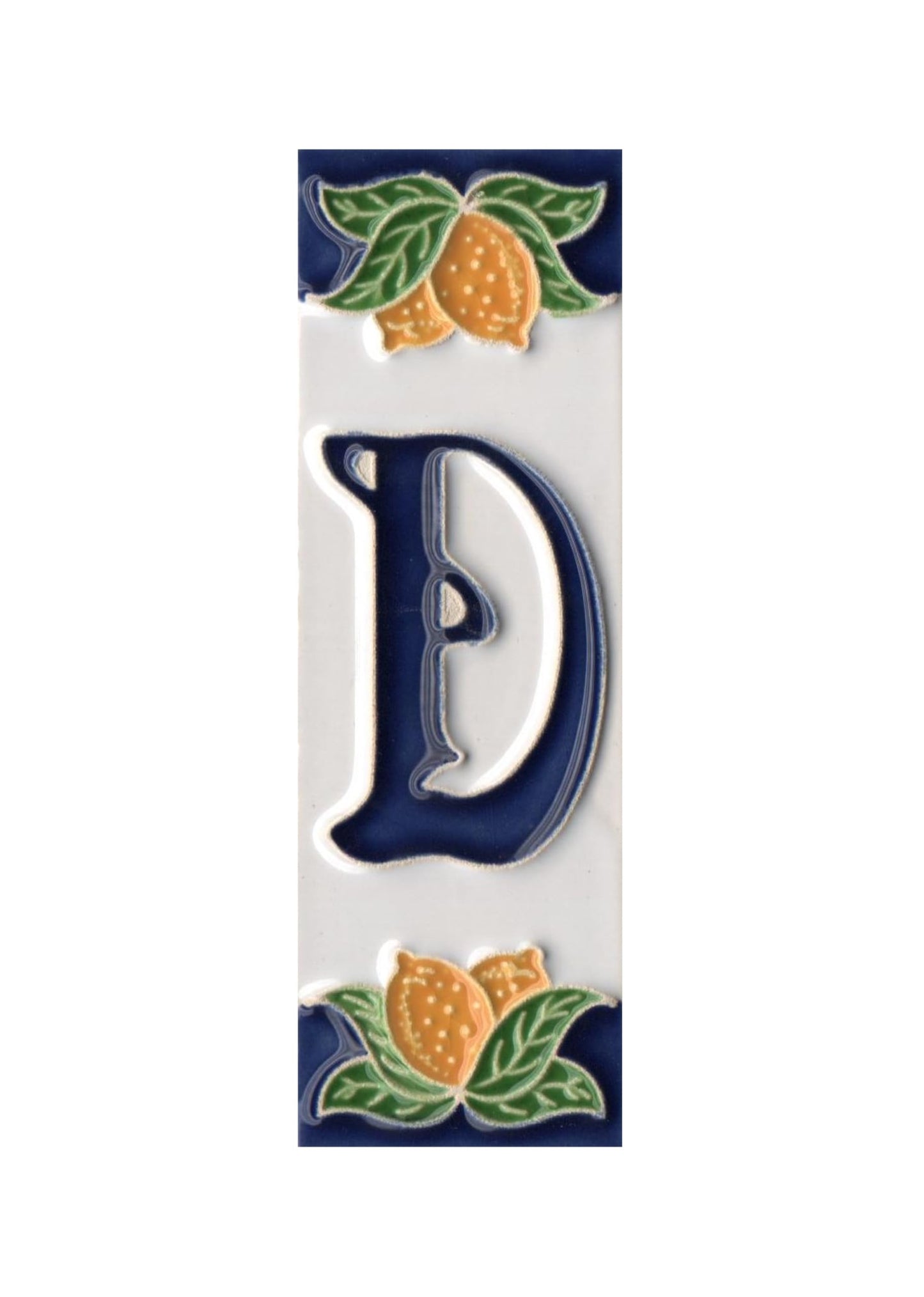 Italian Ceramic Lemon House Numbers & Letters Tiles 10 x 3.3 cm