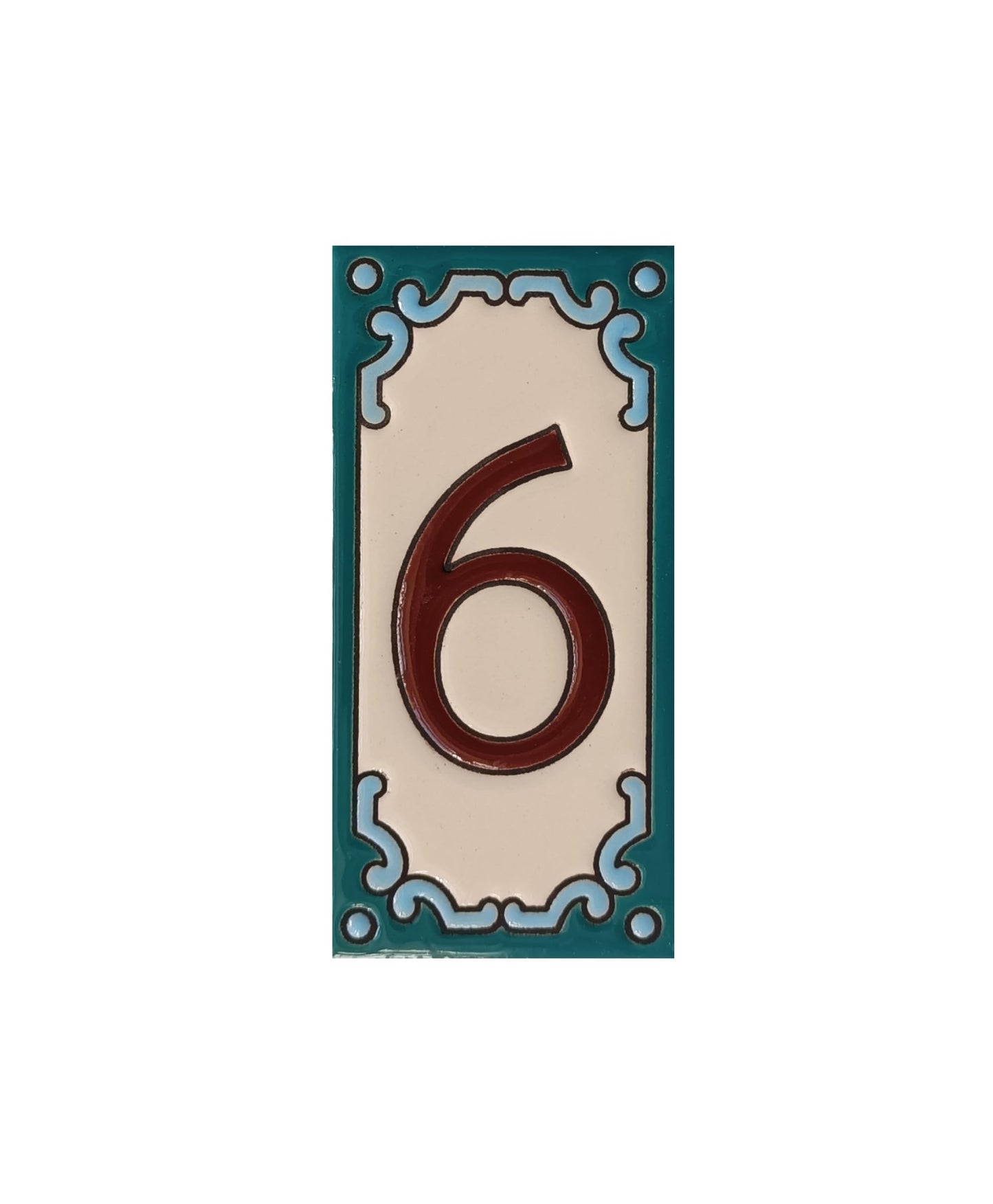 Hand-Painted Ceramic House Number Tiles 11 x 5.5 cm | Jacho M-13