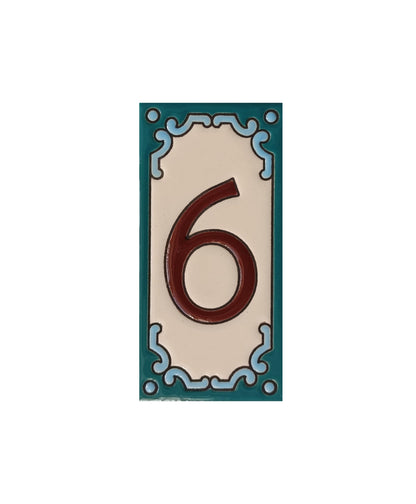 Hand-Painted Ceramic House Number Tiles 11 x 5.5 cm | Jacho M-13