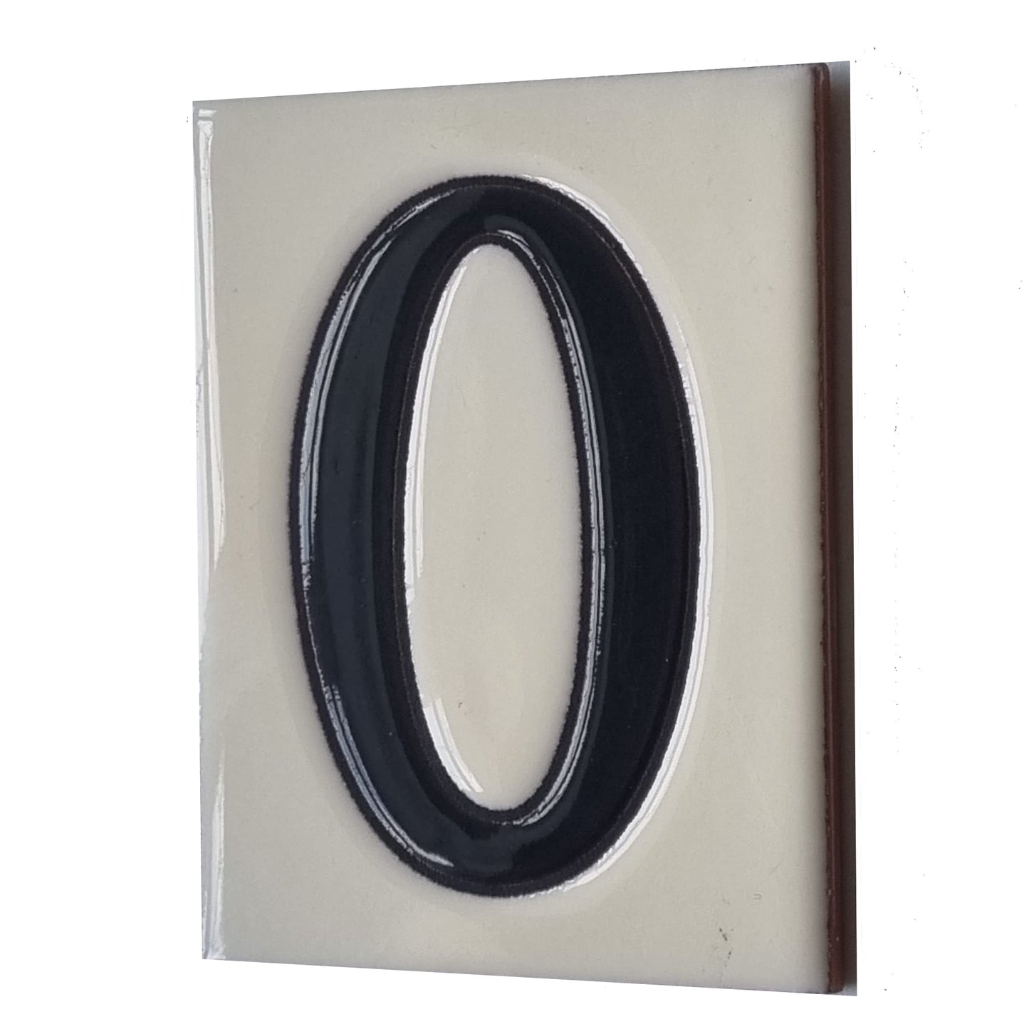 Hand-painted Costa Black & White Ceramic House Number Tiles 10 x 7.5cm