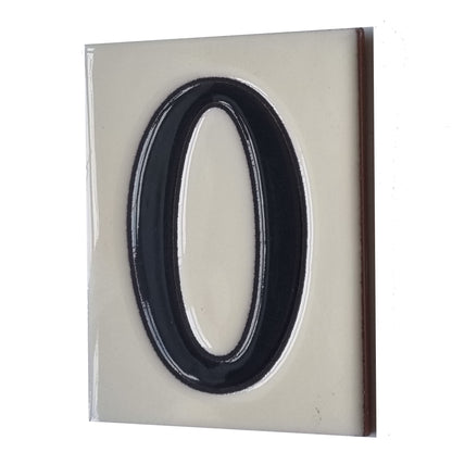 Hand-painted Costa Black & White Ceramic House Number Tiles 10 x 7.5cm
