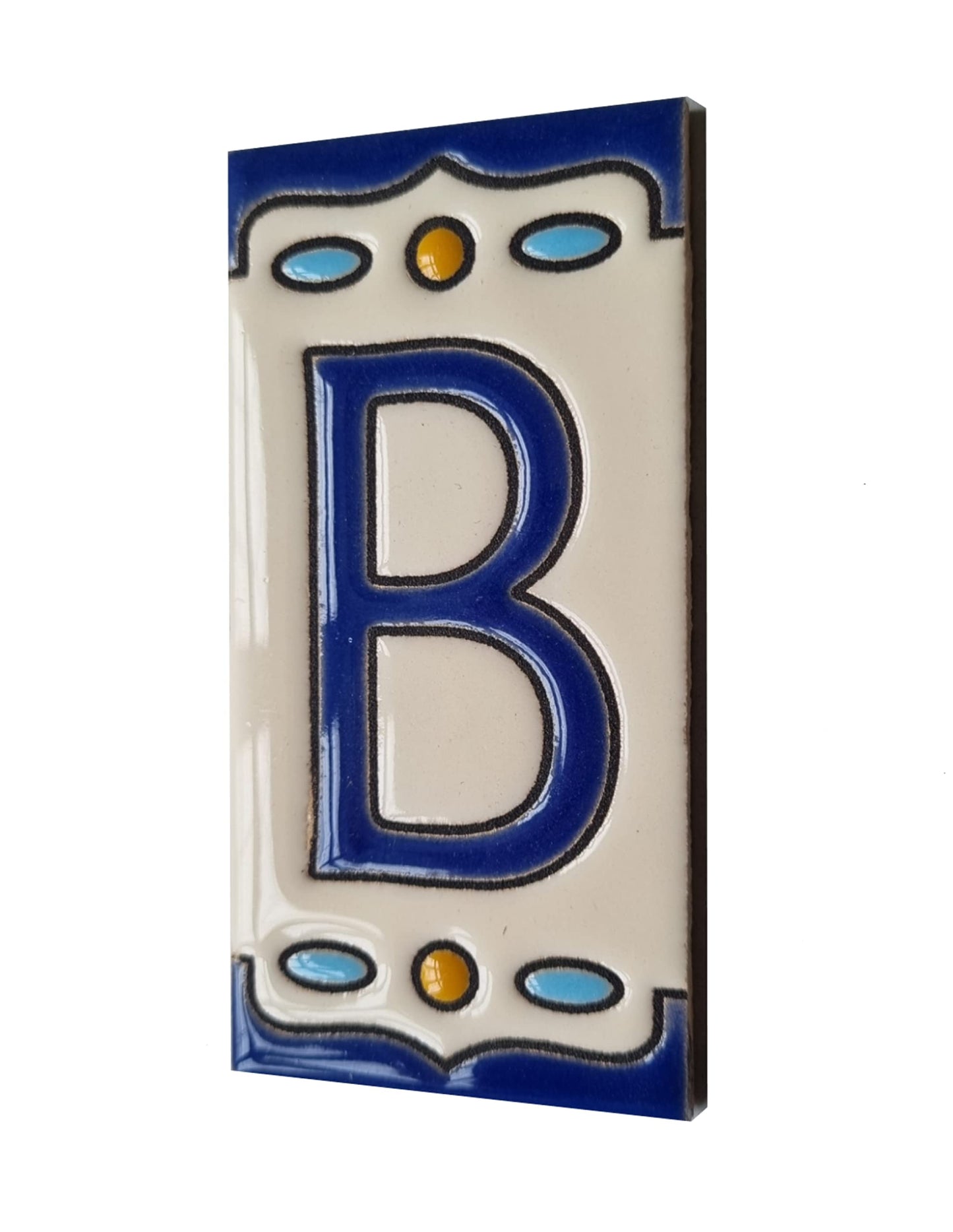 Nazari M-5 Spanish Hand-painted Ceramic House Number Tiles 11 x 5.5 cm
