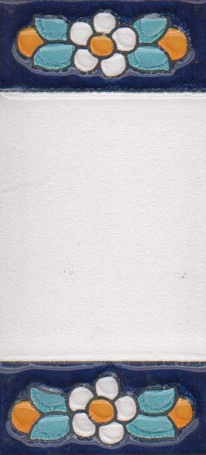 Ceramic House Tile Numbers & Letters, Blue Floral Design, 7.5cm x 3.5cm, 2 to 10 Frames