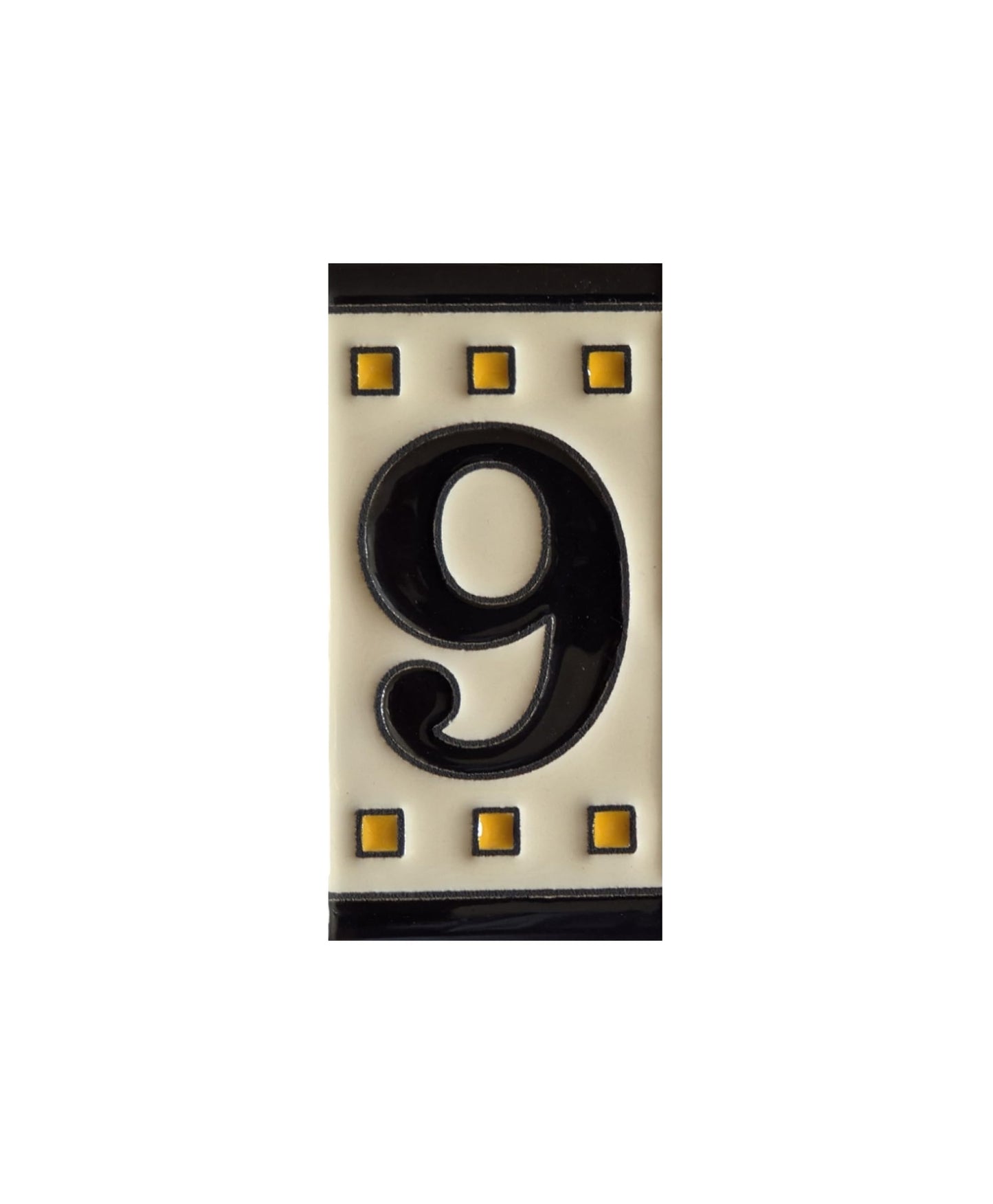 Spanish Solo Hand-painted Ceramic House Number Tiles 11 x 5.5 cm