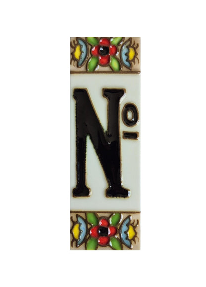 Spanish cherry number tiles with the option of wooden frames 10 x 3.3 cm