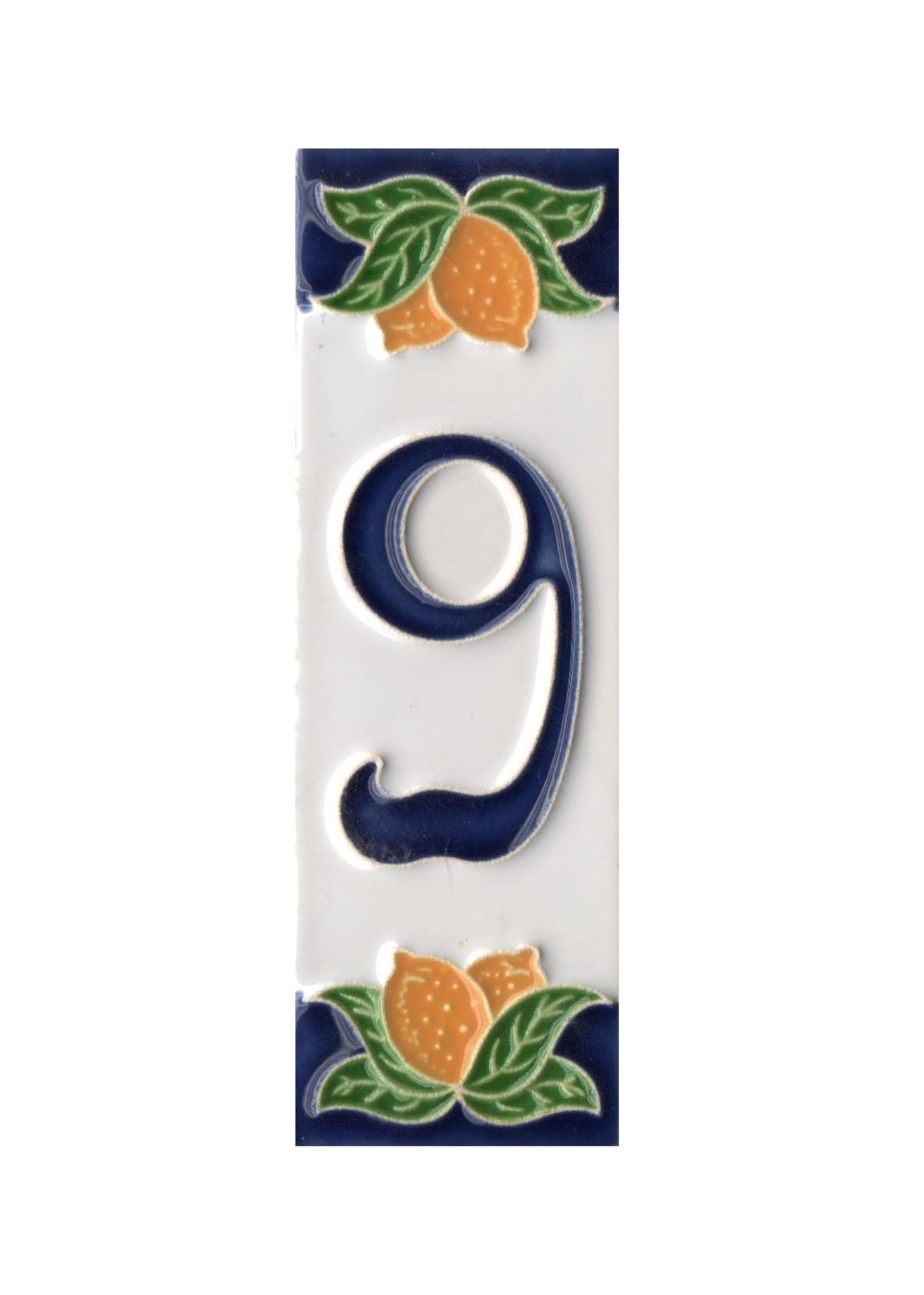 Italian Ceramic Lemon House Numbers & Letters Tiles 10 x 3.3 cm