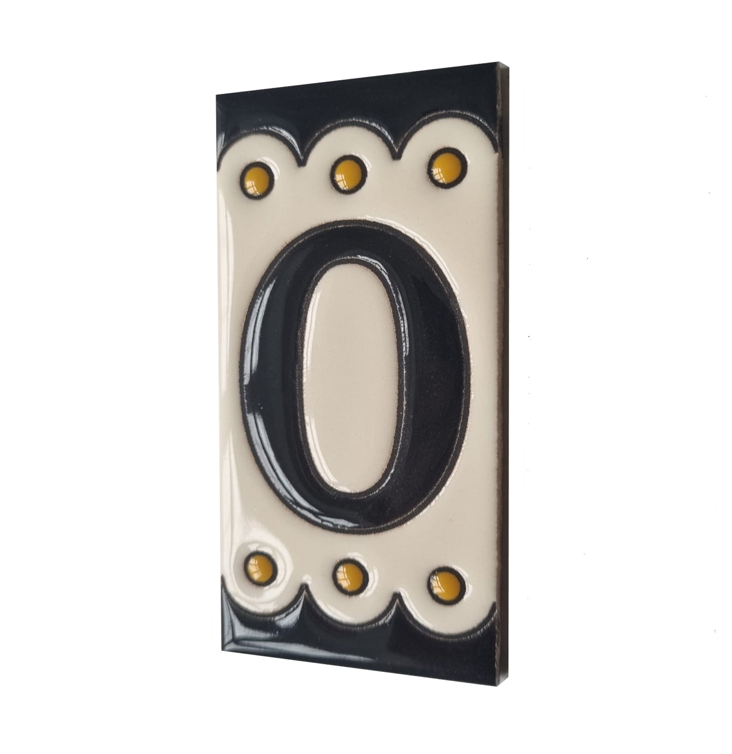 Soto M-3 Spanish Hand-painted Ceramic 11 x 5.5 cm or 2.16 x 4.33" Number Tiles