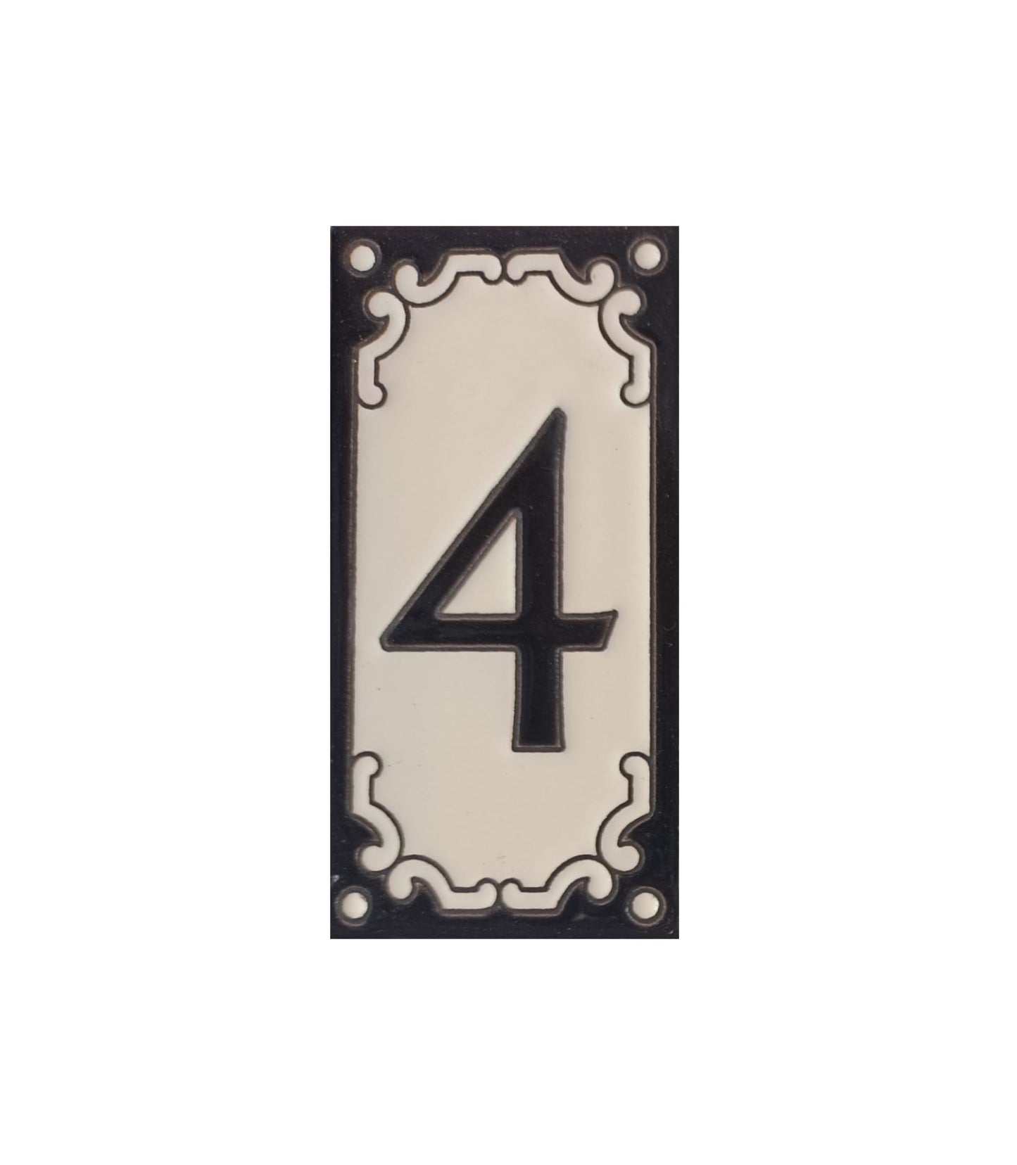 Jacho Black Hand-Painted Ceramic Number Tiles 11 x 5.5 cm