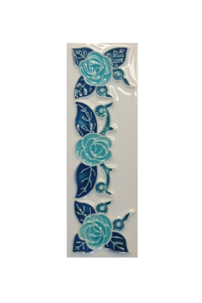 Italian Ceramic Blue Rose House Number Tiles 10 x 3.3cm | Hand-painted Numbers |