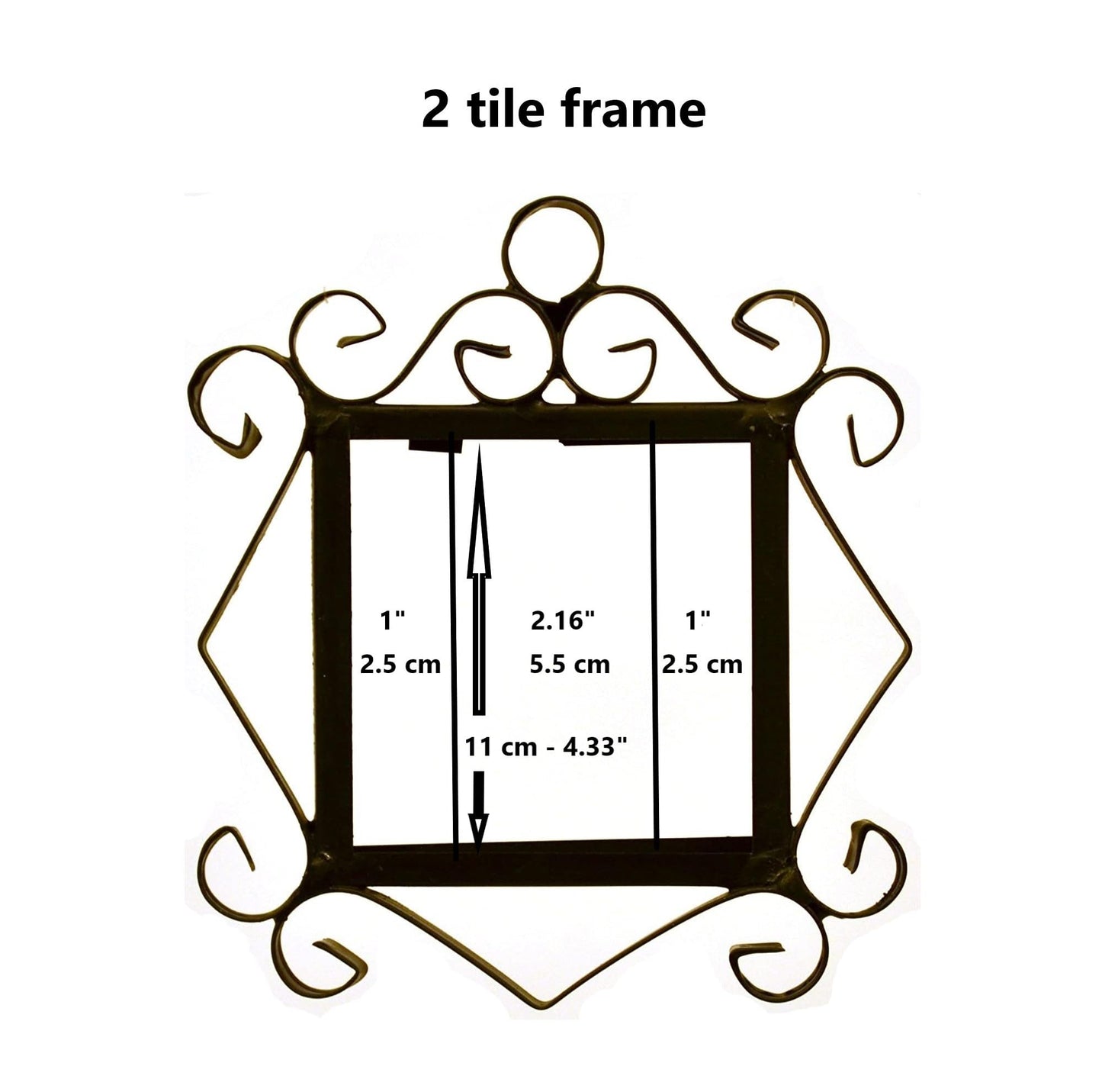 Hand-Painted Black Floral Ceramic Number Tiles 11 x 5.5cm with the option of Metal Filigree Frames