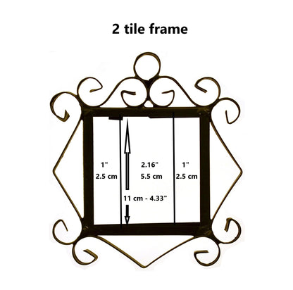 Hand-Painted Black Floral Ceramic Number Tiles 11 x 5.5cm with the option of Metal Filigree Frames