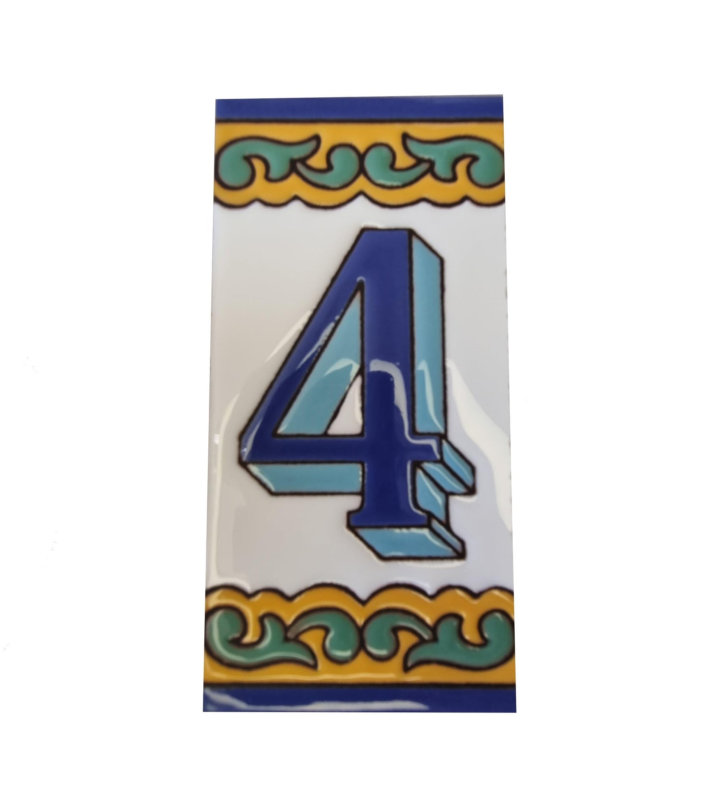 Ceramic House Numbers & Letters Tiles | Chalet Design | 15cm x 7.5cm 5.90" x 2.95"