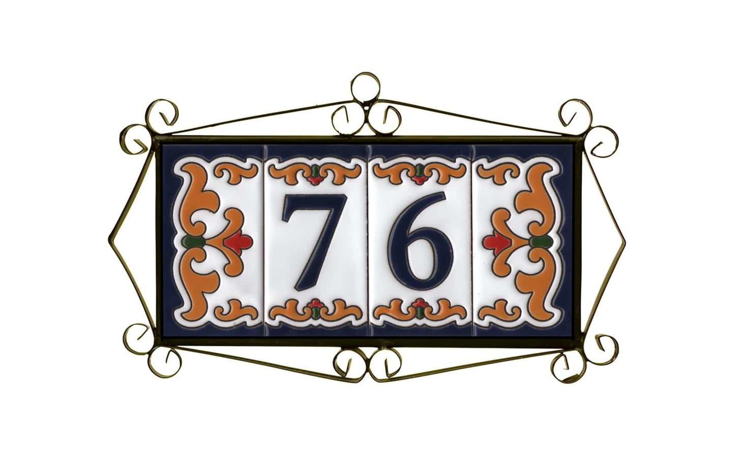 Spanish Malaga Ceramic House Number Tiles 11 x 5.5cm