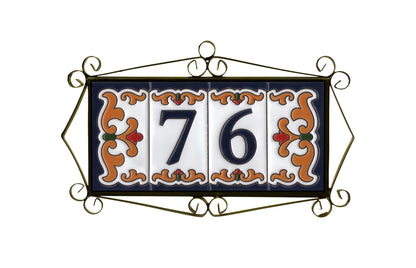 Spanish Malaga Ceramic House Number Tiles 11 x 5.5cm
