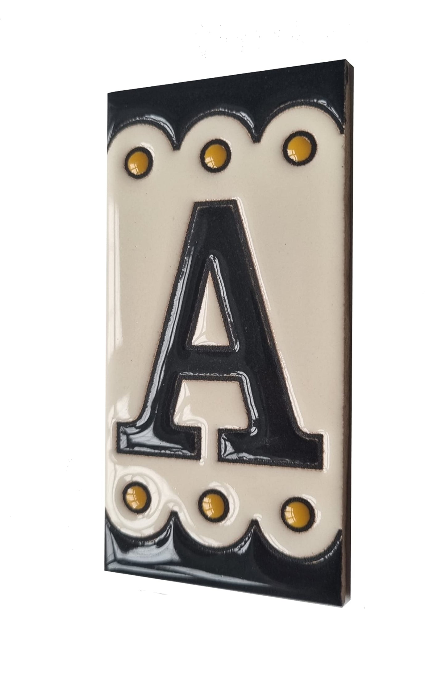 Soto M-3 Spanish Hand-painted Ceramic 11 x 5.5 cm or 2.16 x 4.33" Number Tiles