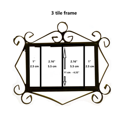 Hand-Painted Black Floral Ceramic Number Tiles 11 x 5.5cm with the option of Metal Filigree Frames