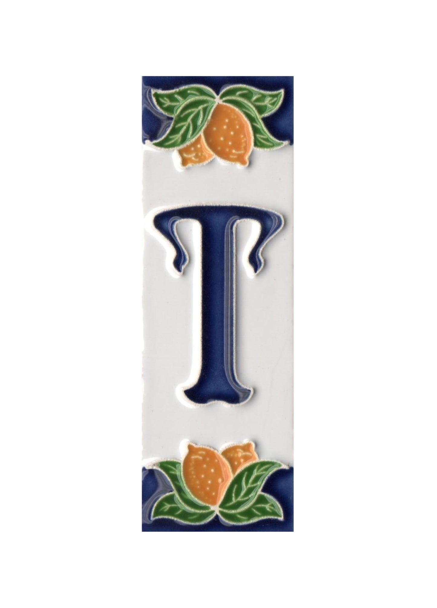 Italian Ceramic Lemon House Numbers & Letters Tiles 10 x 3.3 cm