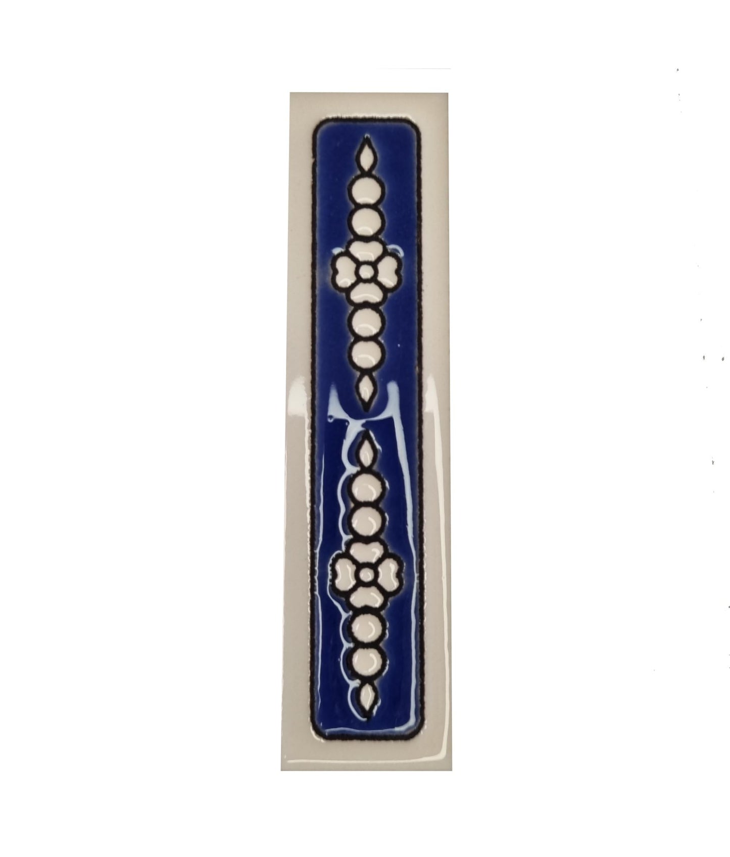 Atalaya M-3 Blue Hand-Painted Ceramic House Number Tiles 11 x 5.5 cm
