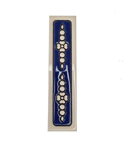 Atalaya M-3 Blue Hand-Painted Ceramic House Number Tiles 11 x 5.5 cm