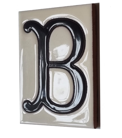 Hand-painted Costa Black & White Ceramic House Number Tiles 10 x 7.5cm