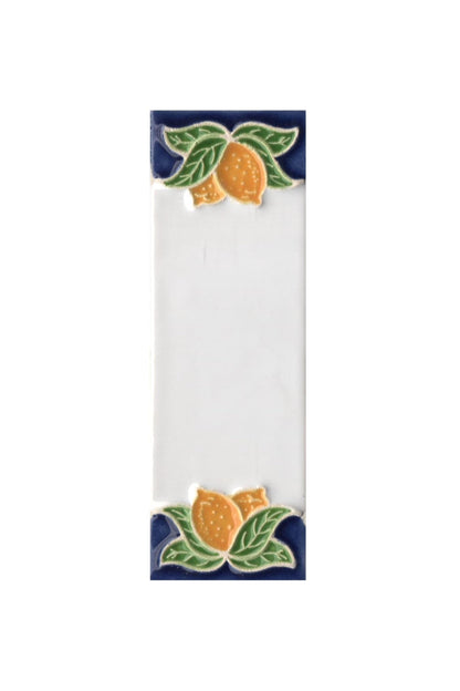 Italian Ceramic Lemon House Numbers & Letters Tiles 10 x 3.3 cm