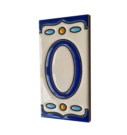Nazari M-5 Spanish Hand-painted Ceramic House Number Tiles 11 x 5.5 cm