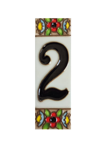 Spanish cherry number tiles with the option of wooden frames 10 x 3.3 cm