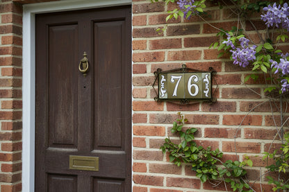 Hand-painted Costa Green Ceramic House Number Tiles 10 x 7.5cm