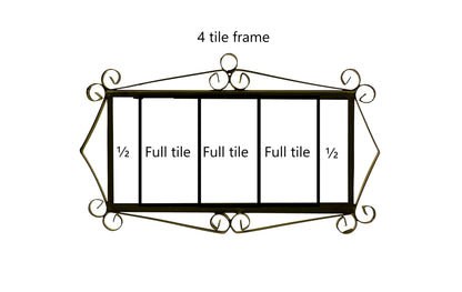 Hand-Painted Black Floral Ceramic Number Tiles 11 x 5.5cm with the option of Metal Filigree Frames