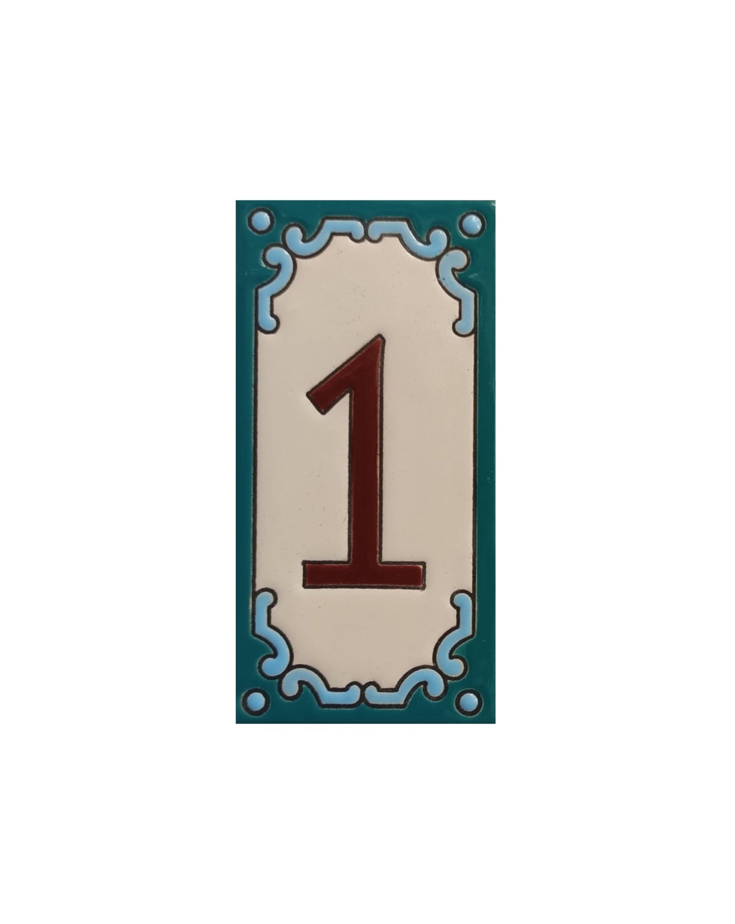Hand-Painted Ceramic House Number Tiles 11 x 5.5 cm | Jacho M-13