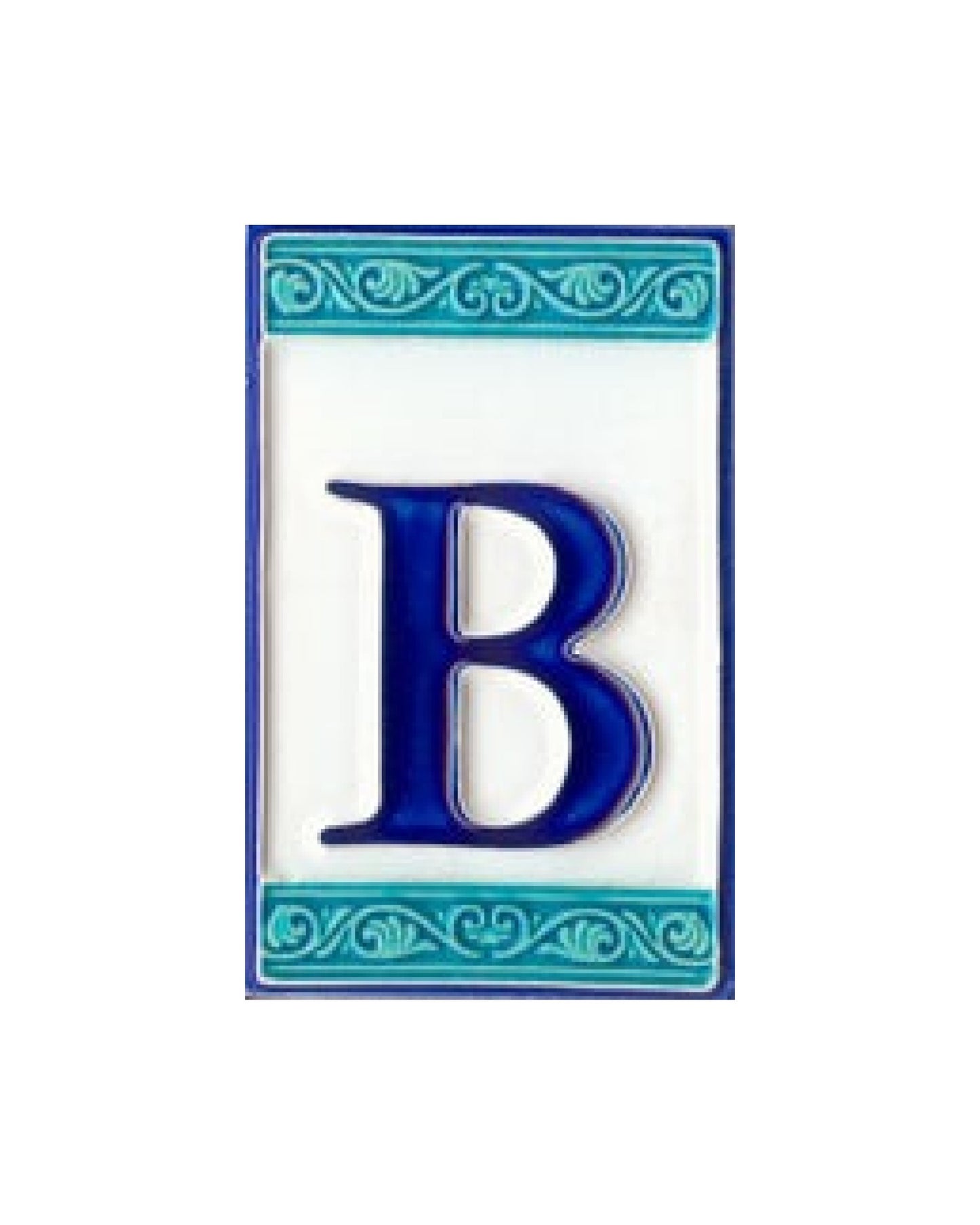 Hand-painted Italian Greek-styled house number tiles 11 x 7cm
