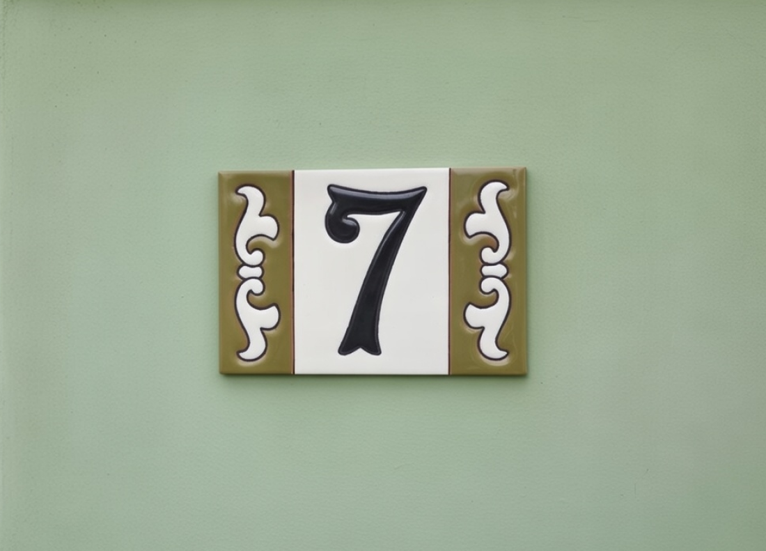 Hand-painted Costa Black & White Ceramic House Number Tiles 10 x 7.5cm