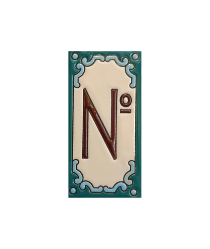 Hand-Painted Ceramic House Number Tiles 11 x 5.5 cm | Jacho M-13