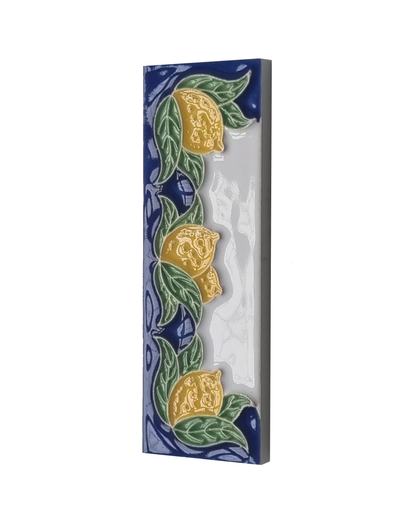 Hand-painted Italian Lemon Ceramic House Number Tiles 15 x 4.8 cm