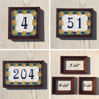Italian Ceramic Lemon House Numbers & Letters Tiles 10 x 3.3 cm