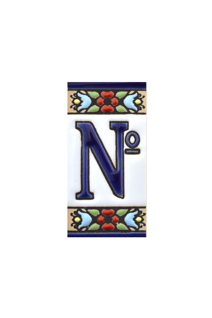 Hand-painted mini-cherry house number & letter tiles 7.5 x 3.5 cm