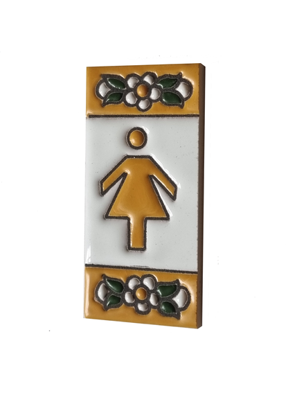 Mini Hand-painted Ceramic Yellow Floral House Number Tiles 7.5 x 3.5 cm