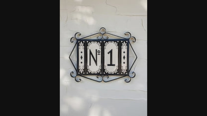 Jacho Black Hand-Painted Ceramic Number Tiles 11 x 5.5 cm