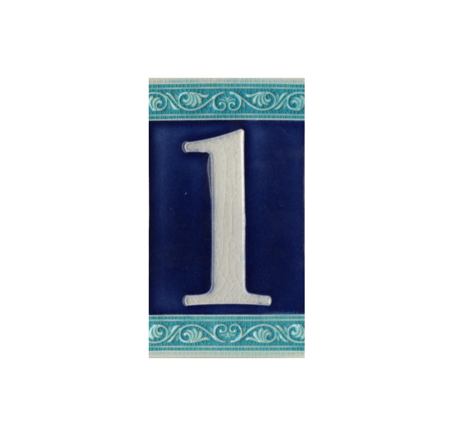 Hand-painted Italian Ceramic House Numbers Tiles | Roman Design | Tile Size: 11cm x 7cm