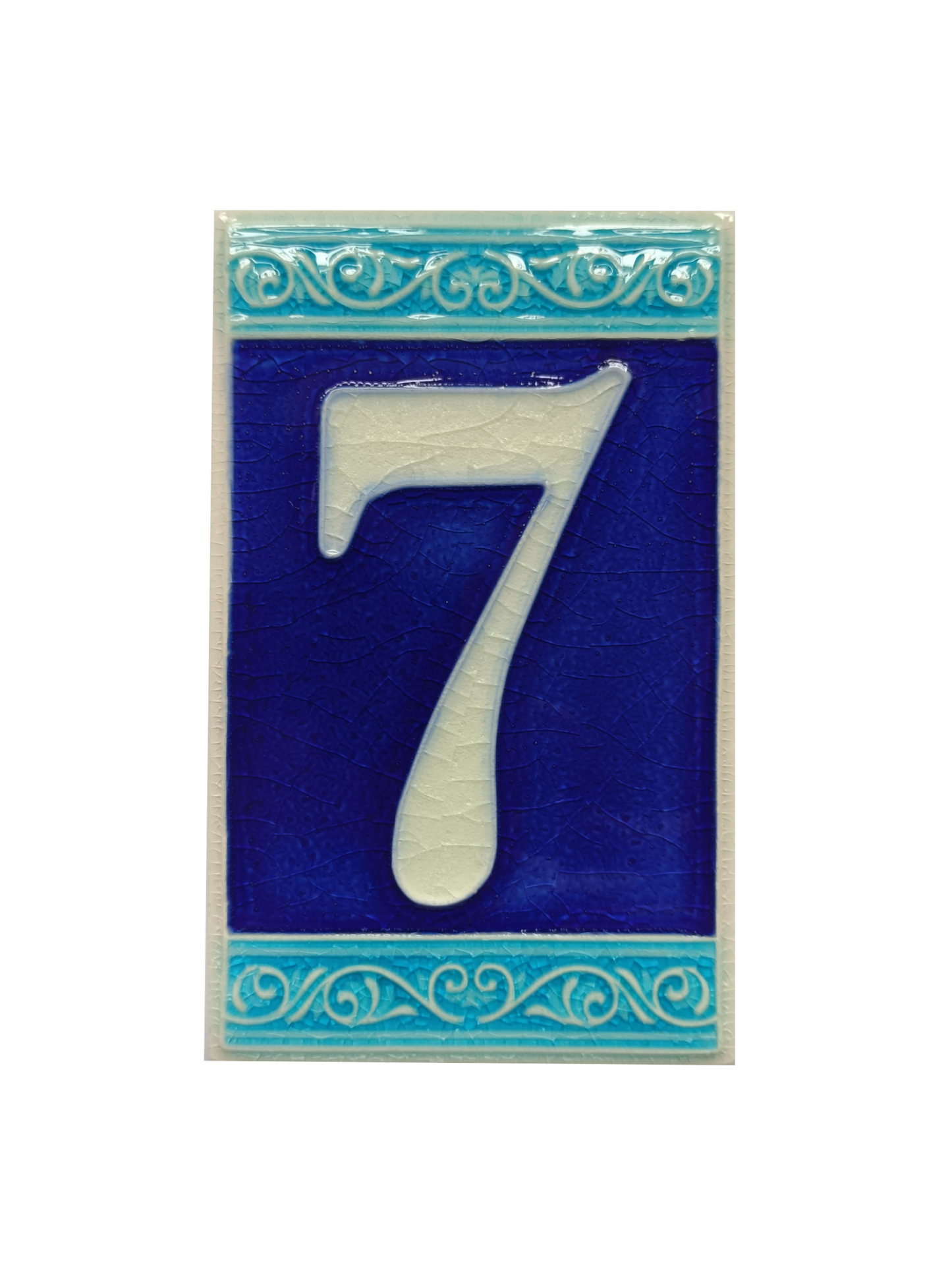 Hand-painted Italian Ceramic House Numbers Tiles | Roman Design | Tile Size: 11cm x 7cm