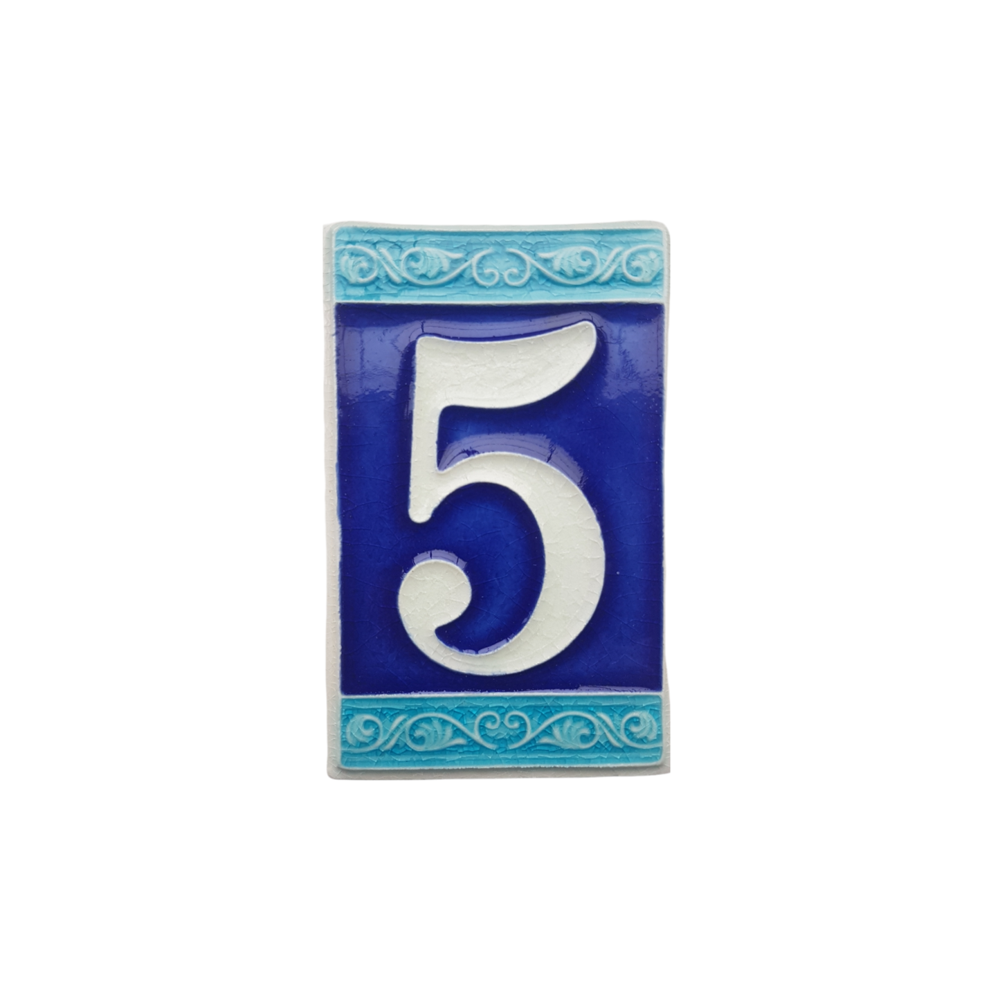 Hand-painted Italian Ceramic House Numbers Tiles | Roman Design | Tile Size: 11cm x 7cm