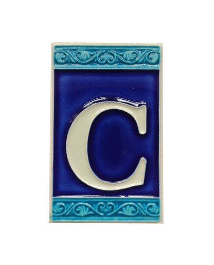 Hand-painted Italian Ceramic House Numbers Tiles | Roman Design | Tile Size: 11cm x 7cm