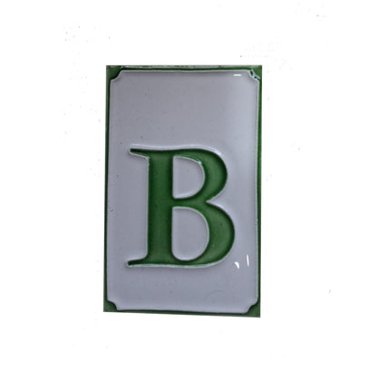 Hand-painted Italian Ceramic Simple Green House Number Tiles 11 x 7cm
