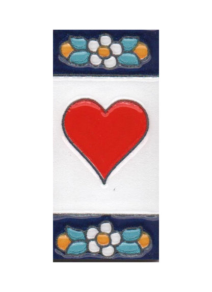 Ceramic House Numbers & Letters Tiles | Mini-Blue Floral Design 7.5 x 3.5cm