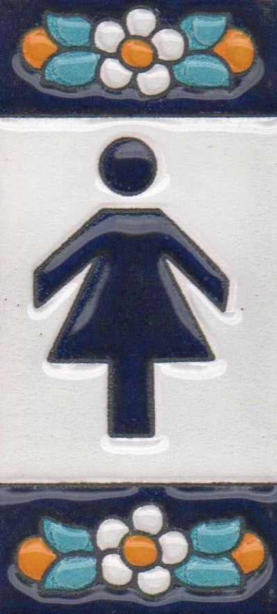 Ceramic House Tile Numbers & Letters, Blue Floral Design, 7.5cm x 3.5cm, 2 to 10 Frames